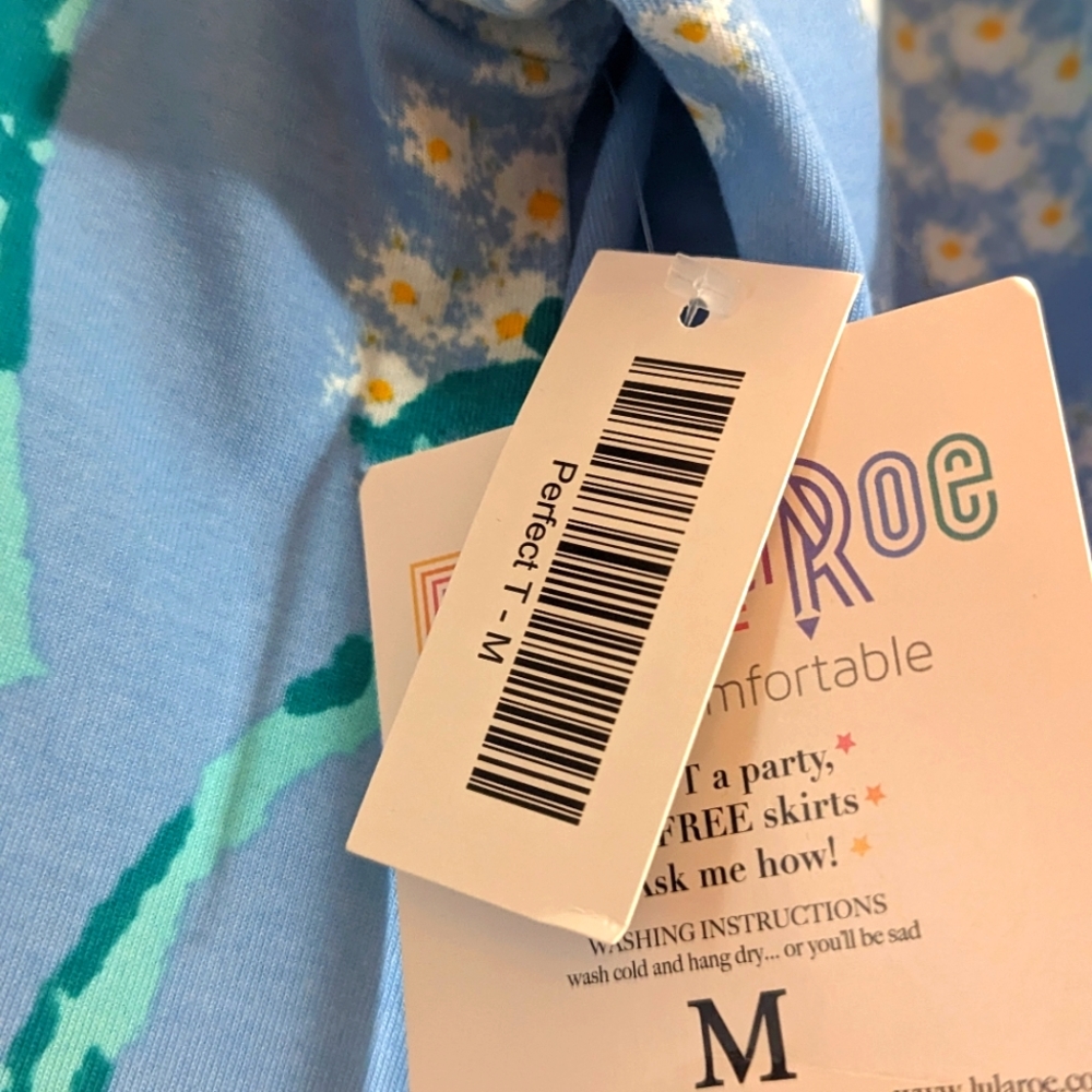 Dandelions floral blue LuLaRoe NWT perfect T